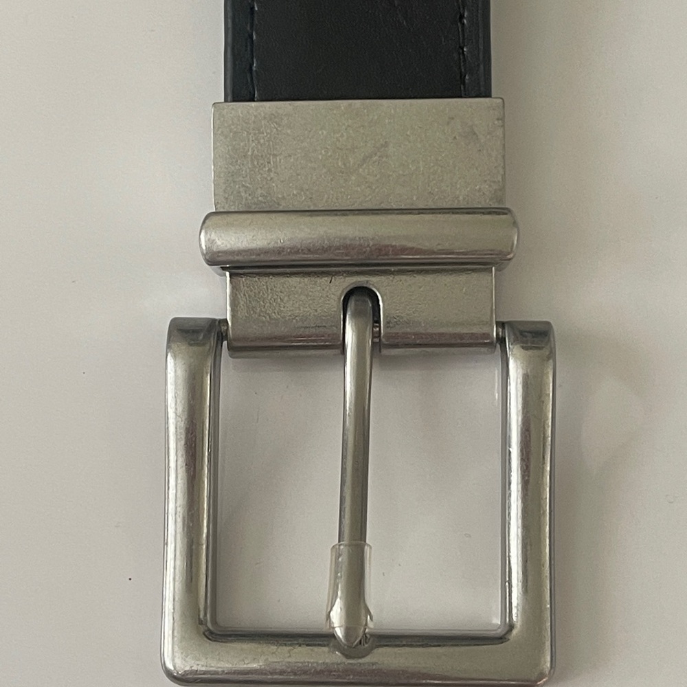 Polo Ralph Lauren Black Leather Belt with Silver Buckle